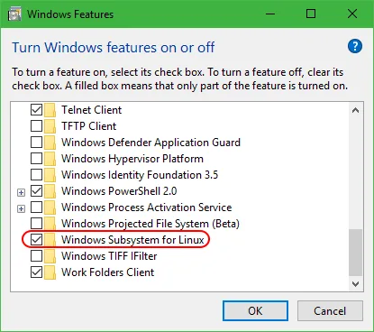 Enable WSL on Windows 10