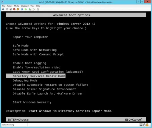 Directory Services Repair Mode