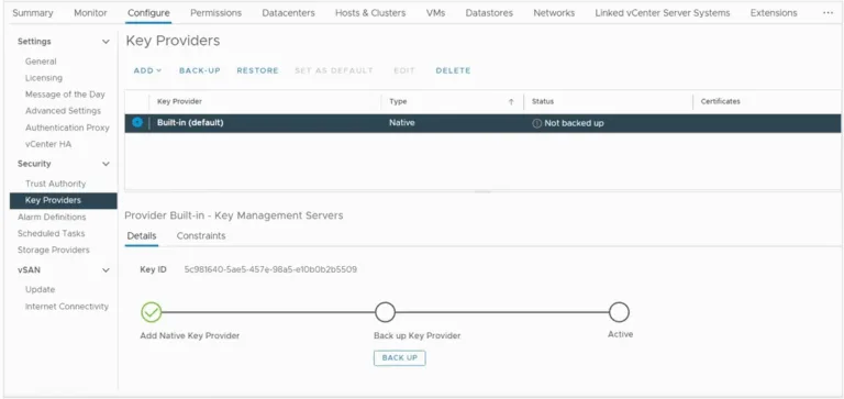 ESXi Host Key Providers