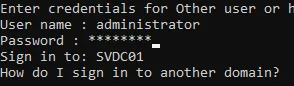 Enter credentials