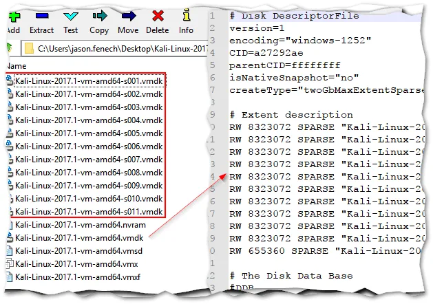Viewing the image contents and VM’s disk descriptor file
