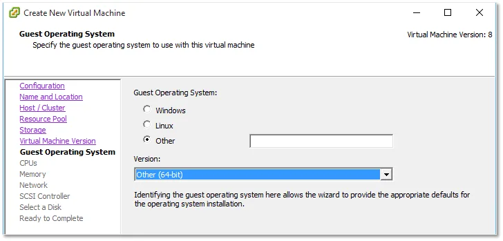 Creating the ESXi VMs step 10