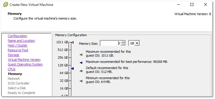 Creating the ESXi VMs step 12