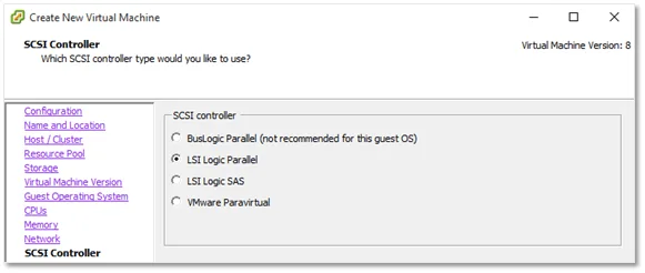 Creating the ESXi VMs step 14