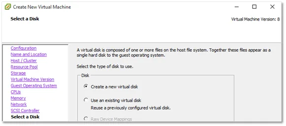 Creating the ESXi VMs step 15