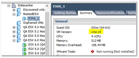Creating the ESXi VMs step 19