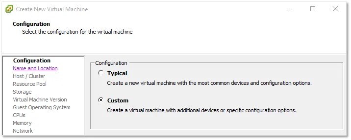 Creating the ESXi VMs step 4