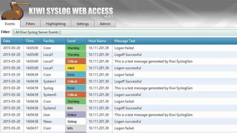 Kiwi Syslog Server Free Edition