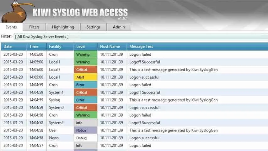 Kiwi Syslog Server Free Edition