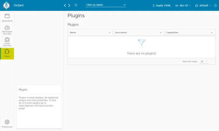 Plugins let you expand the capabilities of Octant