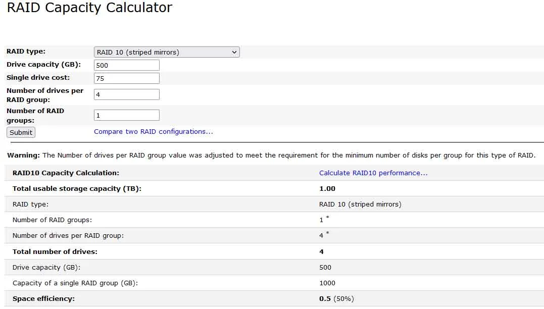RAID Calculator