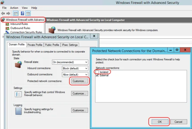 RRAS Firewall Adapter Selection