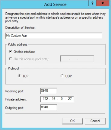 RRAS Port Forwarding