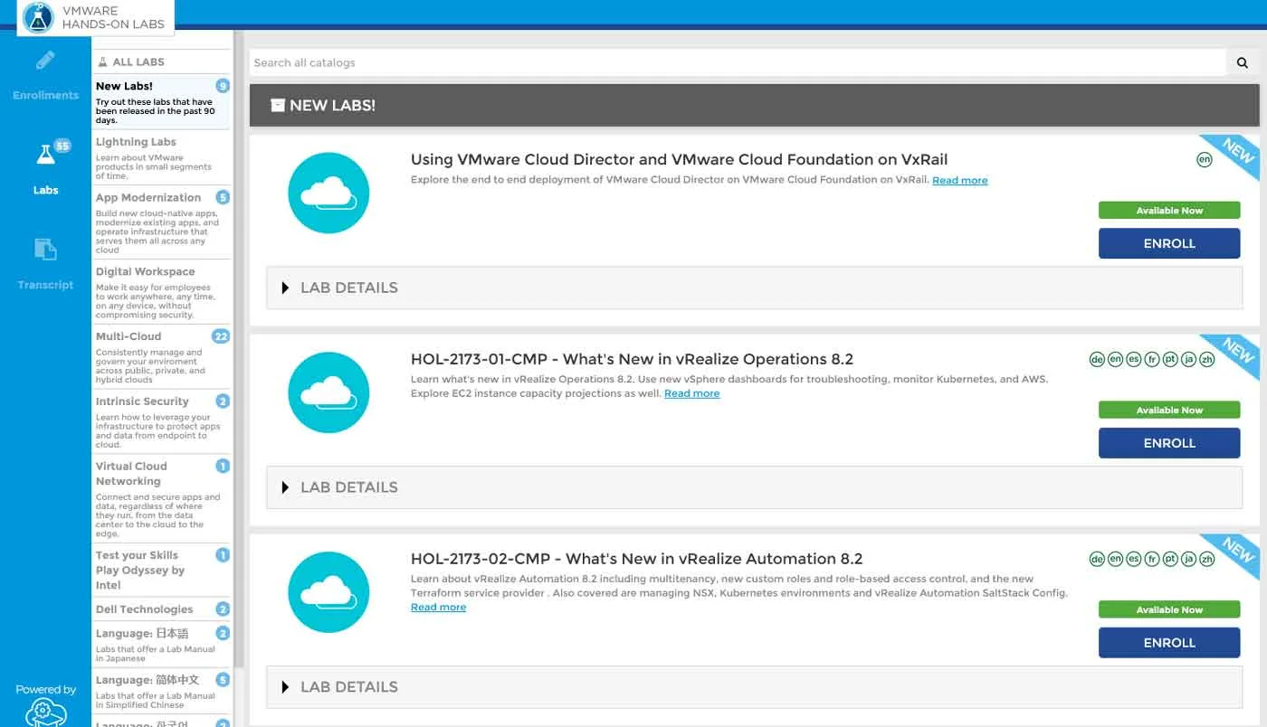 VMware Hands On Labs (HOL)