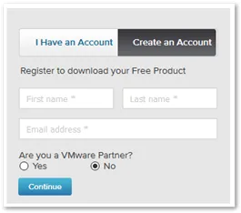 Figure 1 – VMware sign-up page