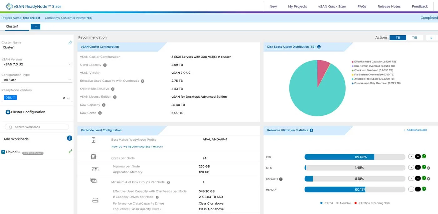 VSAN Ready-Node sizer