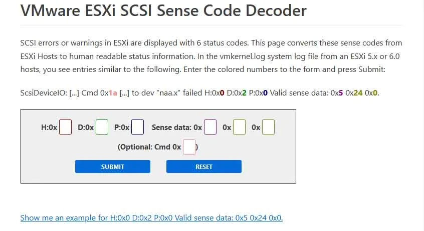 Virten sense codes