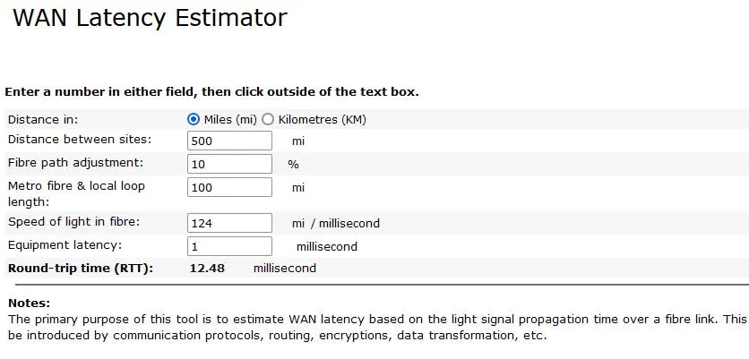 WAN Latency Estimator