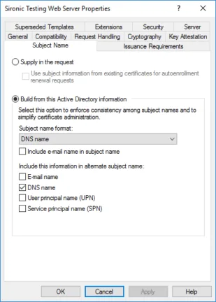 Impact of Certificate Template Subject Name Choices