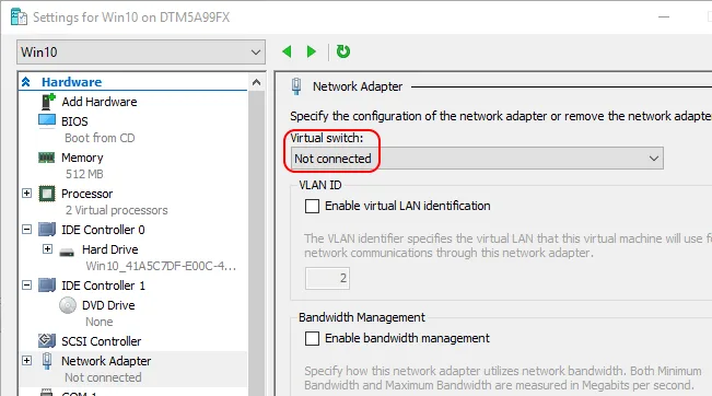 Disconnected VM