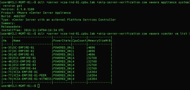 vSphere DatacenterCLI (DCLI)