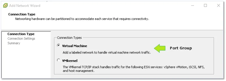 Figure 15 – Creating a new port group