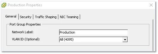 Figure 22 – Setting the port group name and VLAN ID