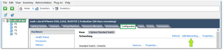 Figure 6 – Adding a new vSwitch using the vSphere client