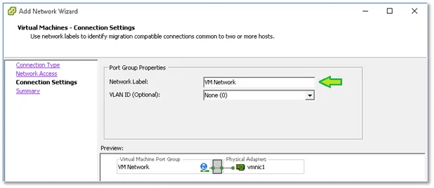 Figure 9 – Assigning a port group label and VLAN ID