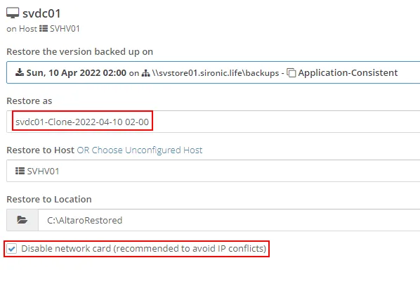 Disable network card