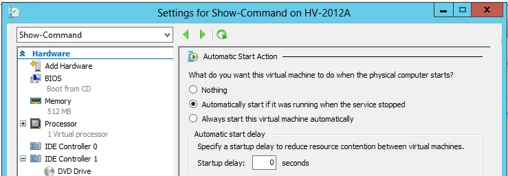 Automatic Start Action