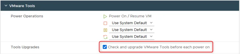 Check and upgrade VMware Tools