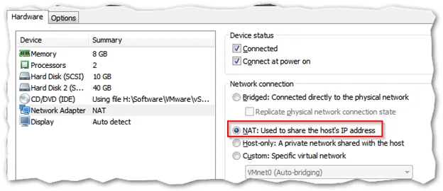 Configure VMs to use NAT
