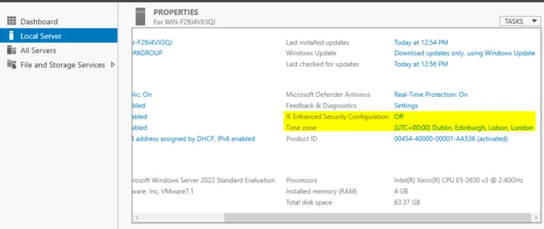 Disable IE enhanced Security Configuration