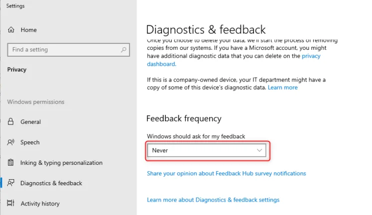 Diagnostics & feedback
