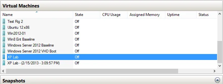 Figure 11 The new virtual machine