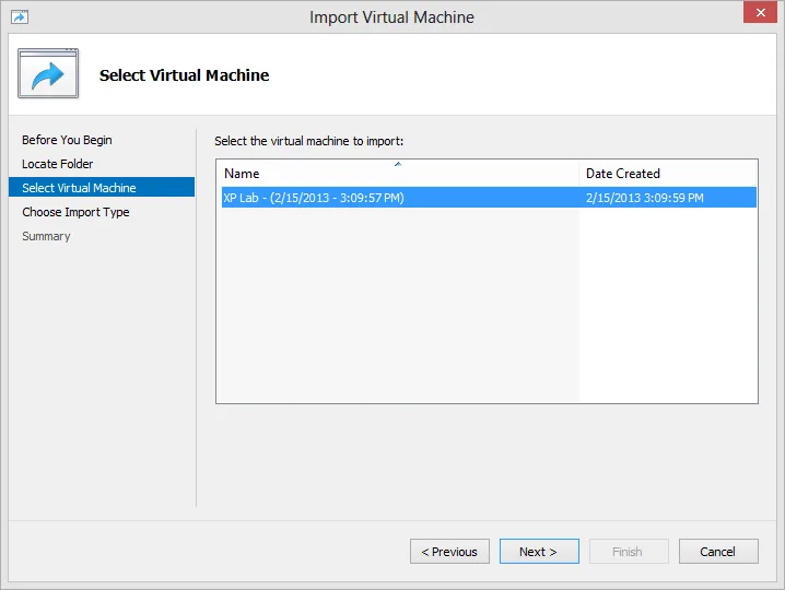 Figure 6 Select the virtual machine