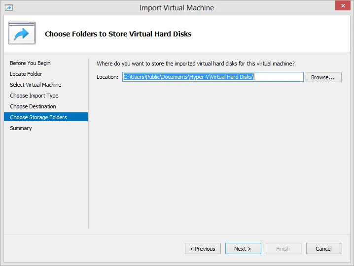 Figure 9 Folders to store virtual disks