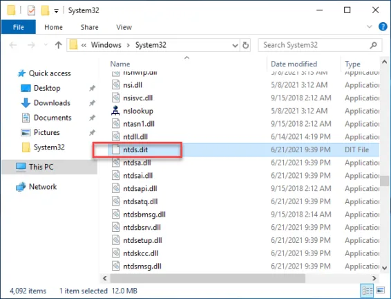 The Active Directory Domain Services database
