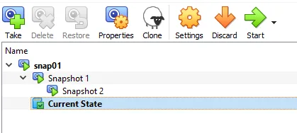 Virtual Box Snapshot management