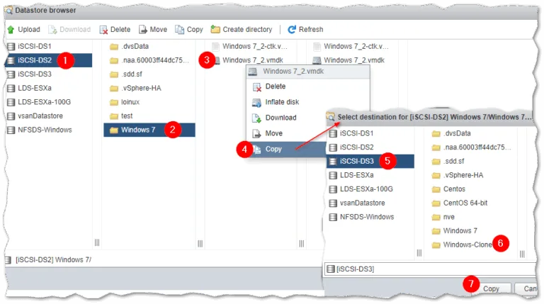 Using Datastore Browser to manage files