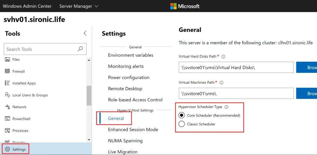 Hypervisor Scheduler Type