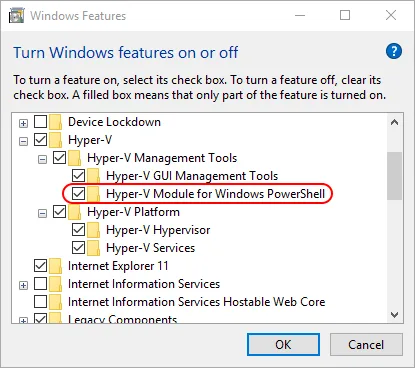 Windows 10 PS Module Selection