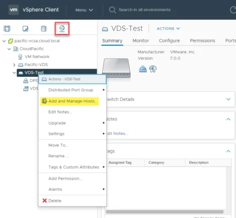 Adding an ESXi host to your vSphere Distributed Switch