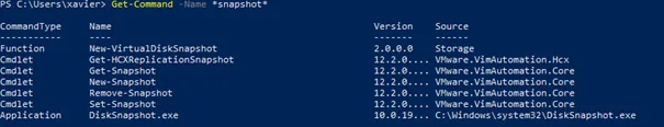 Display the list of cmdlets that match a string