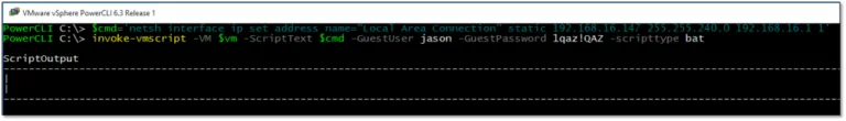 Figure 4 – Setting static IP settings on a recently deployed Windows VM