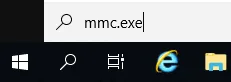 Windows Run search opening Microsoft Management Console (mmc.exe).