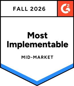 G2 Award Fall 2026 : Most Implementable, Mid Market