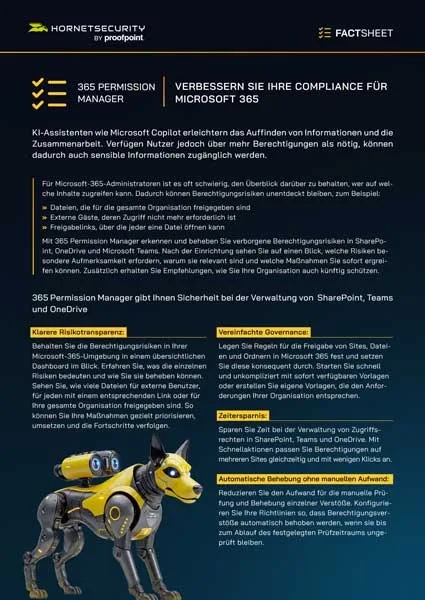 Fact Sheet Cover : 365 Permission Manager