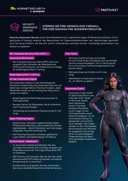 Fact Sheet Cover : Security Awareness Service